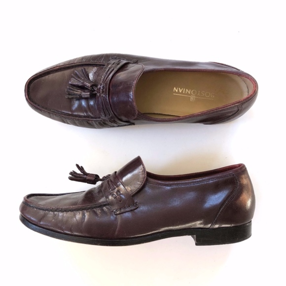 Bostonian Brown Burgundy Leather Tassel Loafers